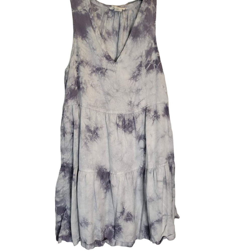 C&C California Tie Dye Lyocell Loose Tiered Peasant Dress, M